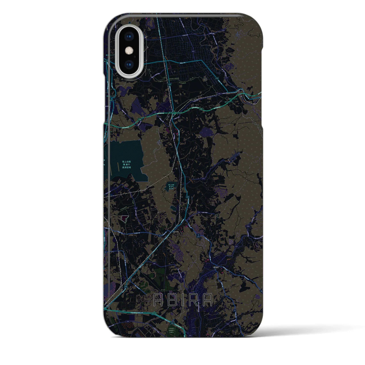 【安平(北海道)】地図柄iPhoneケース(バックカバータイプ)