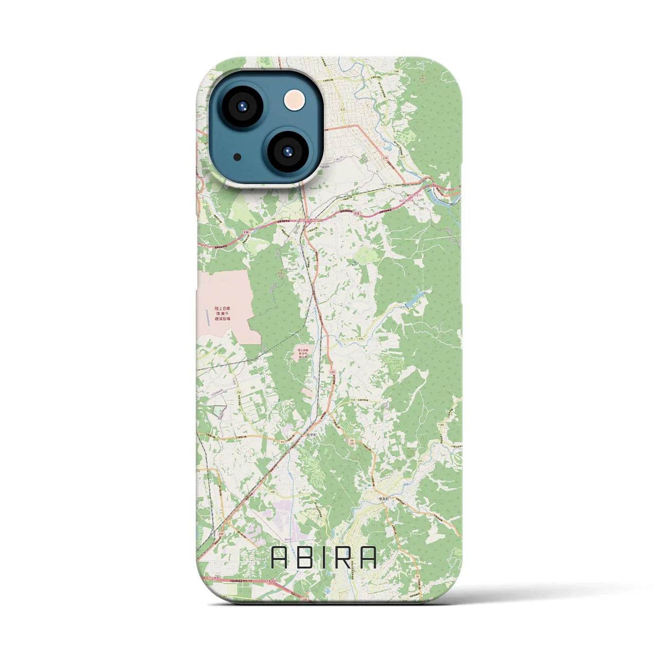 【安平(北海道)】地図柄iPhoneケース(バックカバータイプ)