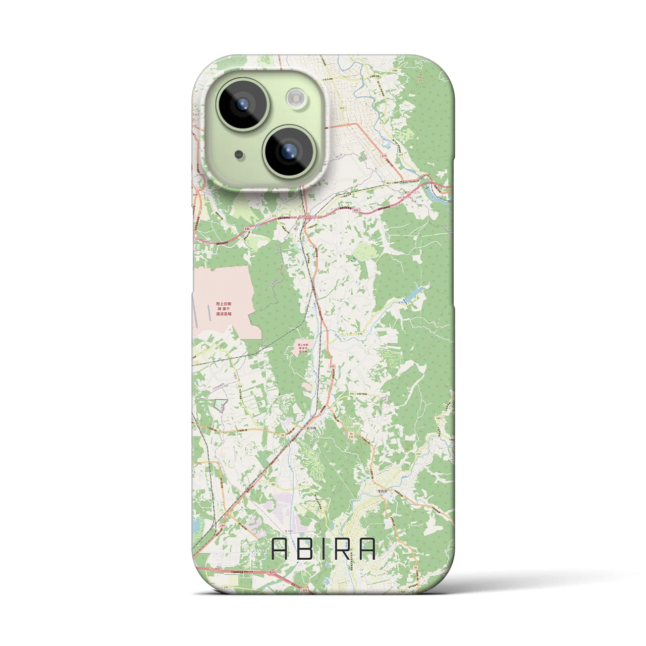 【安平(北海道)】地図柄iPhoneケース(バックカバータイプ)