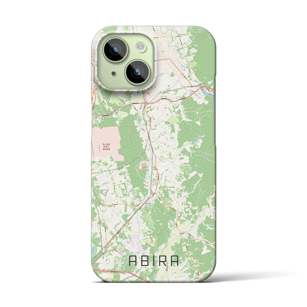 【安平(北海道)】地図柄iPhoneケース(バックカバータイプ)