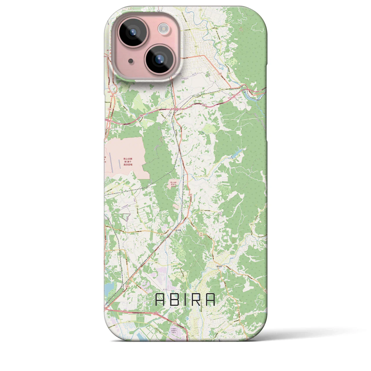 【安平(北海道)】地図柄iPhoneケース(バックカバータイプ)