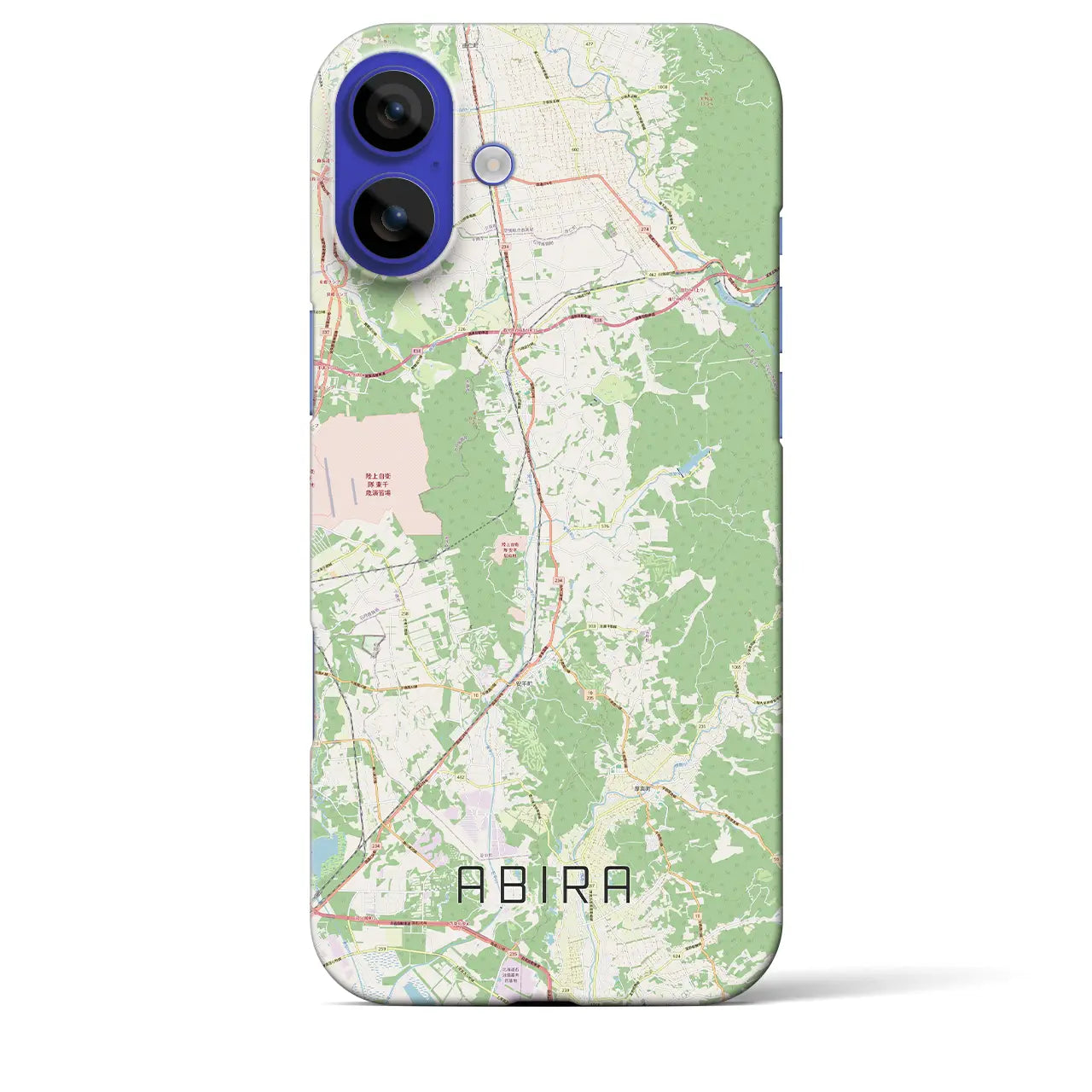 【安平(北海道)】地図柄iPhoneケース(バックカバータイプ)ブラック・iPhone 16 Pro Max 用