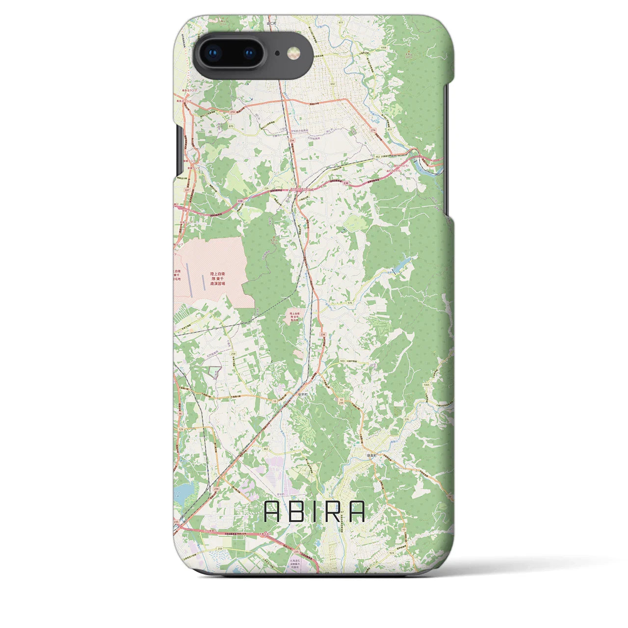 【安平(北海道)】地図柄iPhoneケース(バックカバータイプ)