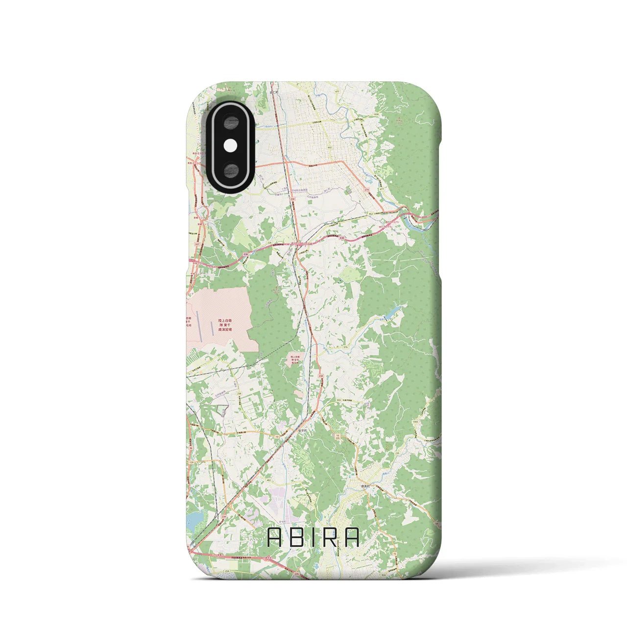 【安平(北海道)】地図柄iPhoneケース(バックカバータイプ)