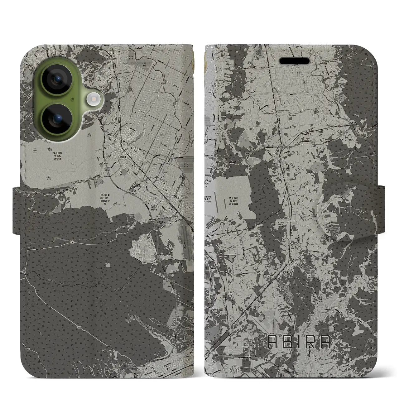 【安平(北海道)】地図柄iPhoneケース(手帳タイプ)