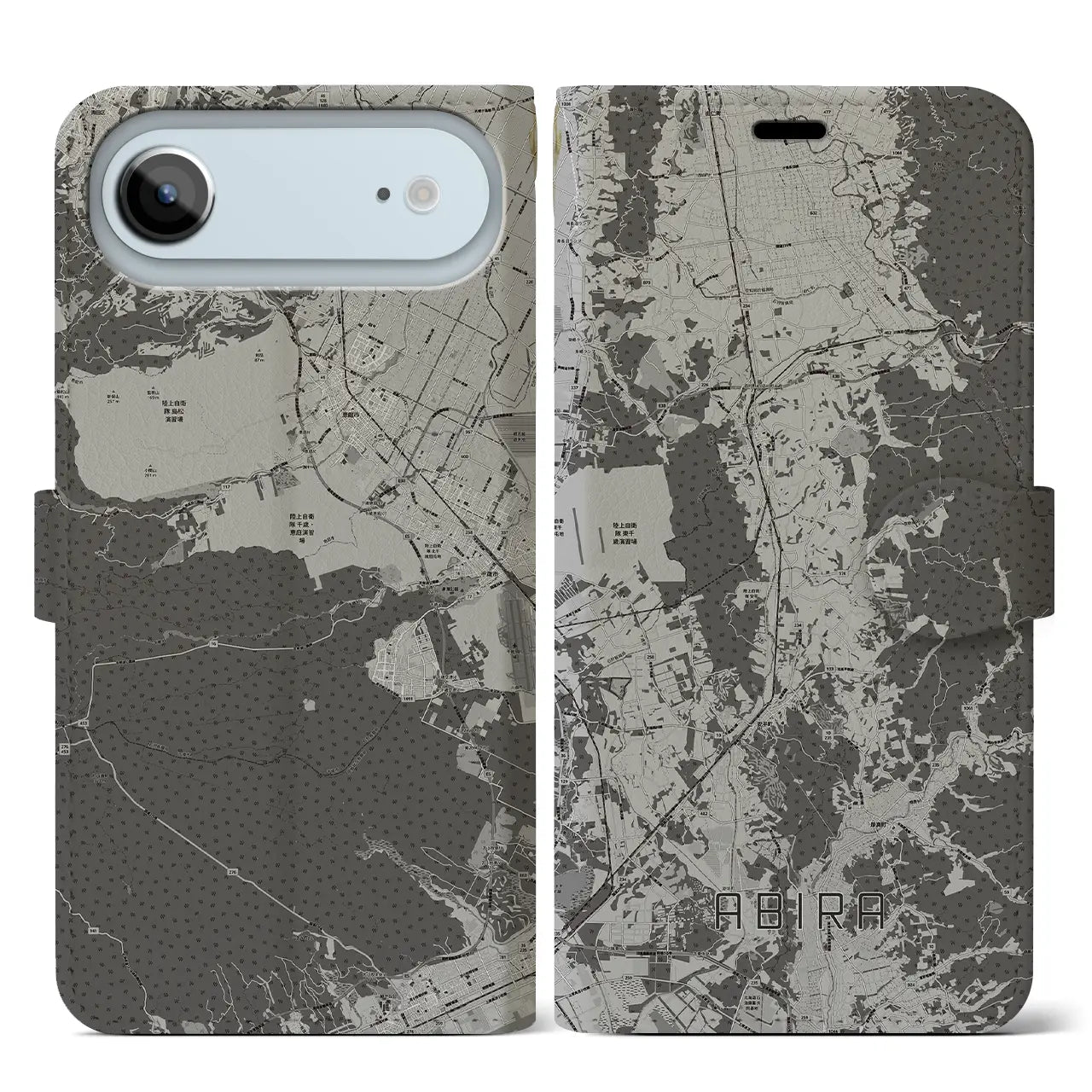 【安平(北海道)】地図柄iPhoneケース(手帳タイプ)