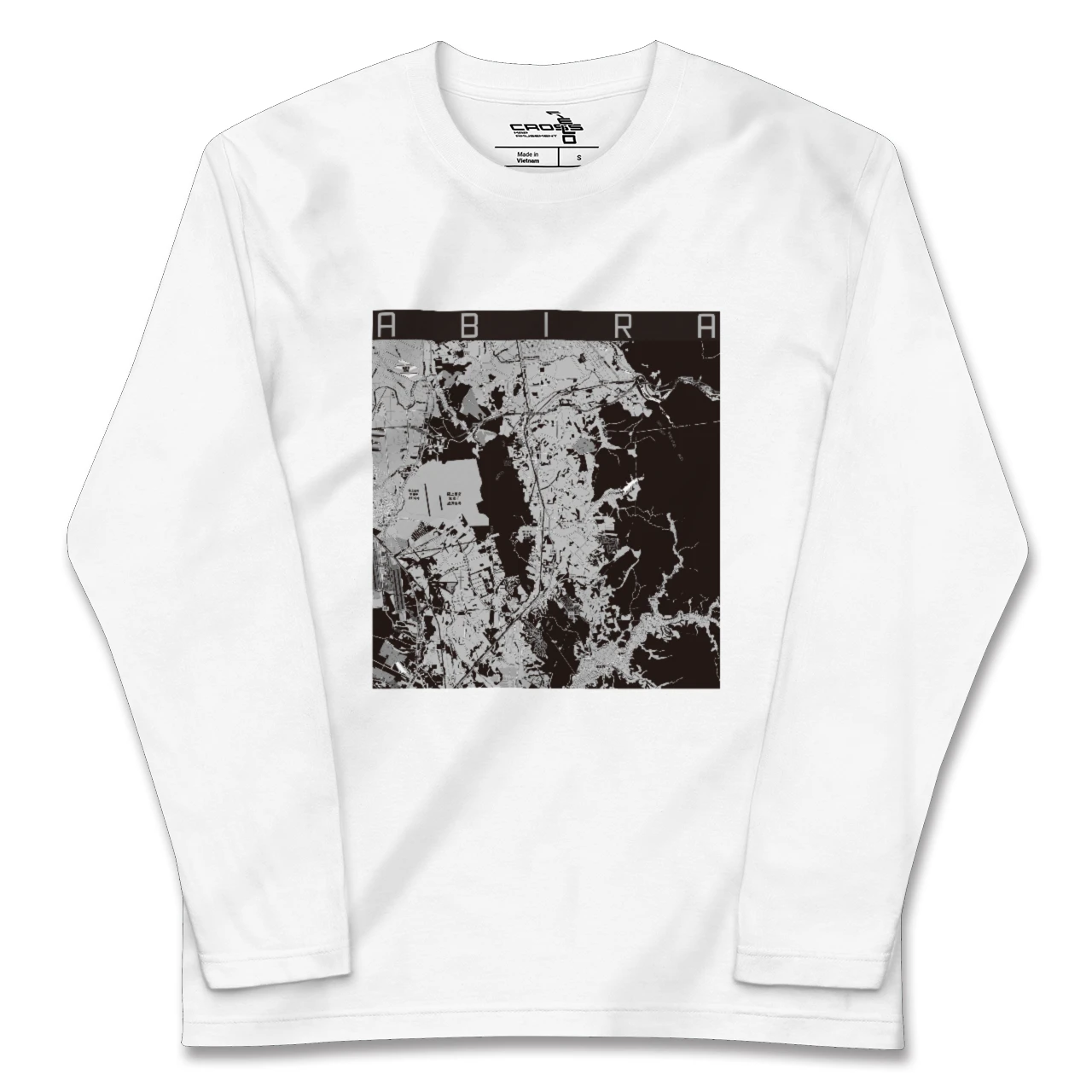 【安平(北海道)】地図柄ロングスリーブTシャツ