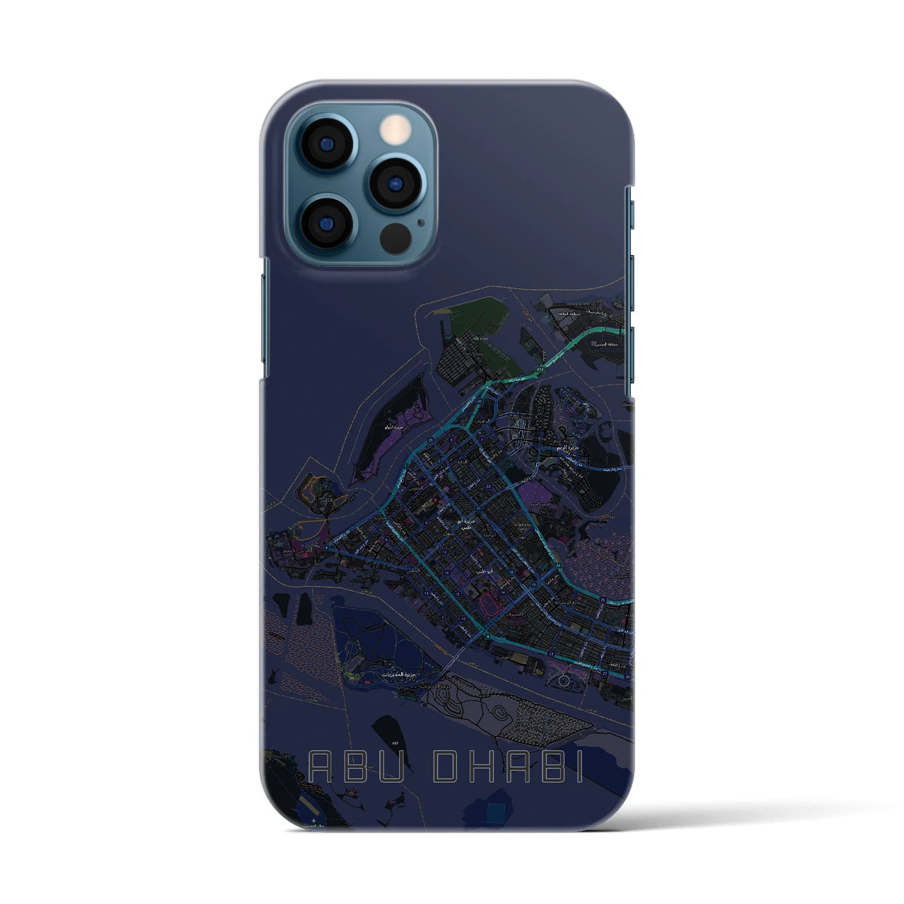 【アブダビ(アラブ首長国連邦)】地図柄iPhoneケース(バックカバータイプ)