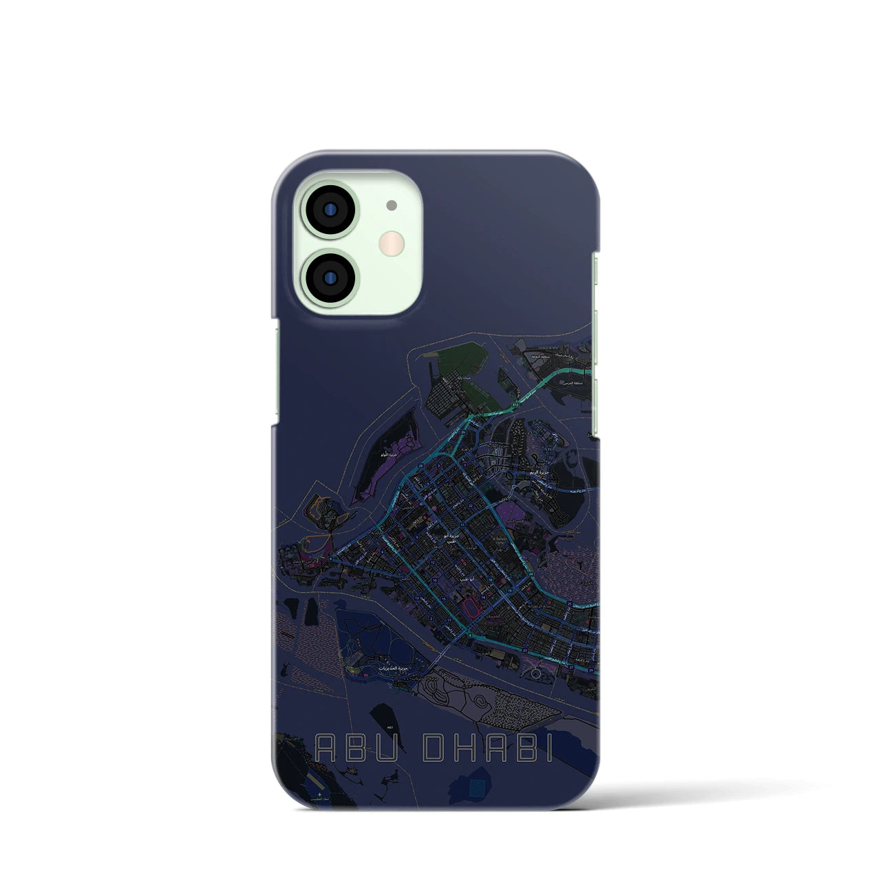 【アブダビ(アラブ首長国連邦)】地図柄iPhoneケース(バックカバータイプ)