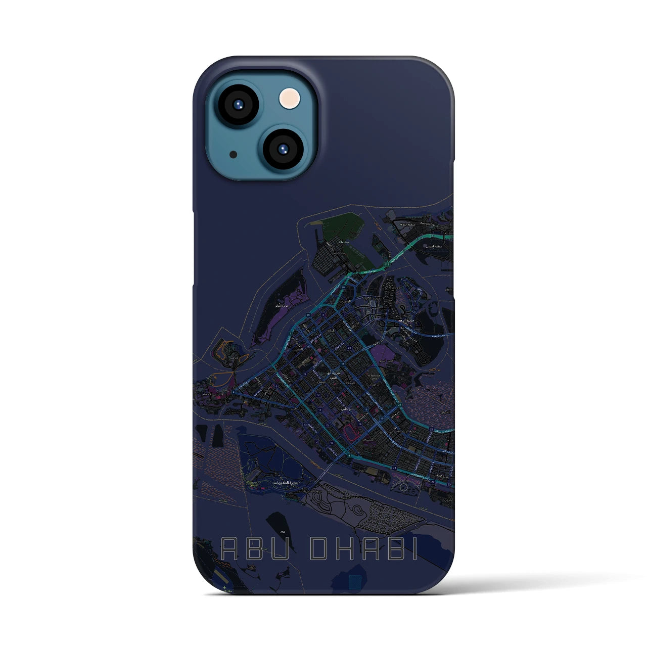 【アブダビ(アラブ首長国連邦)】地図柄iPhoneケース(バックカバータイプ)