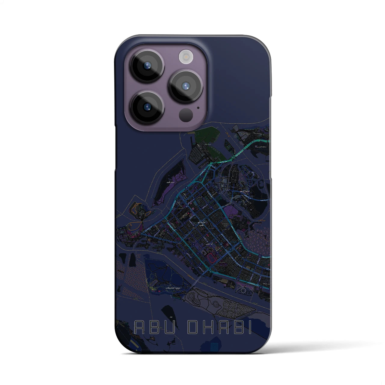 【アブダビ(アラブ首長国連邦)】地図柄iPhoneケース(バックカバータイプ)