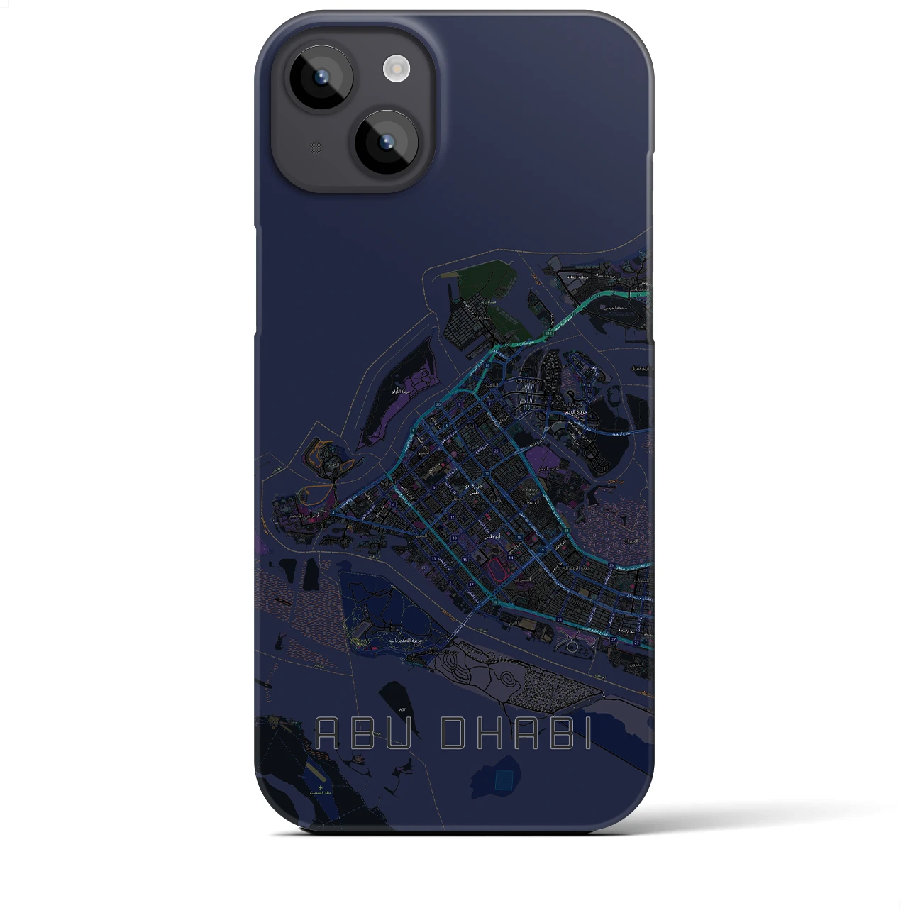 【アブダビ(アラブ首長国連邦)】地図柄iPhoneケース(バックカバータイプ)