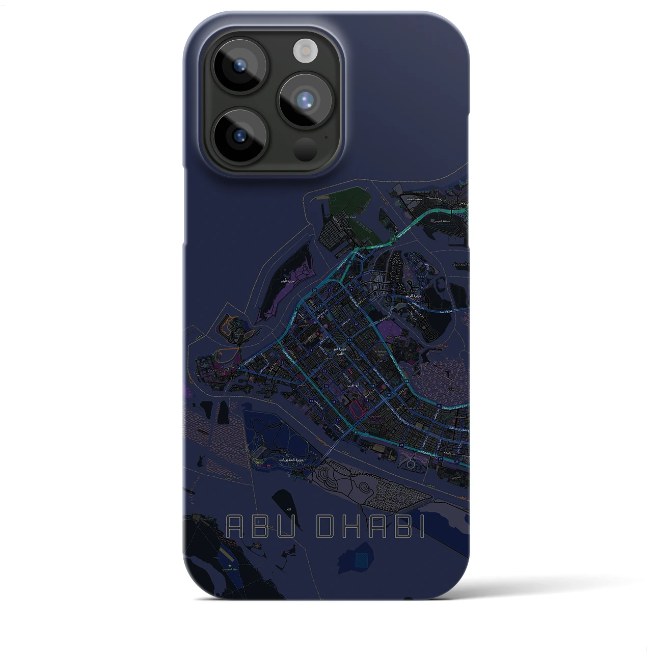 【アブダビ(アラブ首長国連邦)】地図柄iPhoneケース(バックカバータイプ)