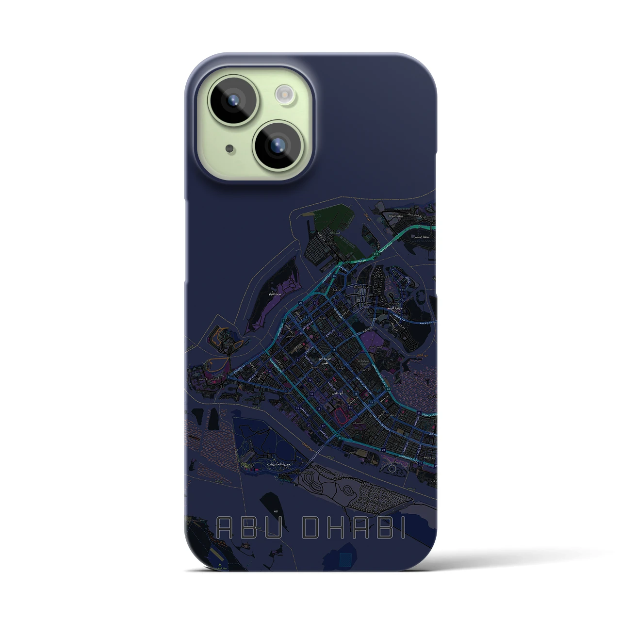 【アブダビ(アラブ首長国連邦)】地図柄iPhoneケース(バックカバータイプ)