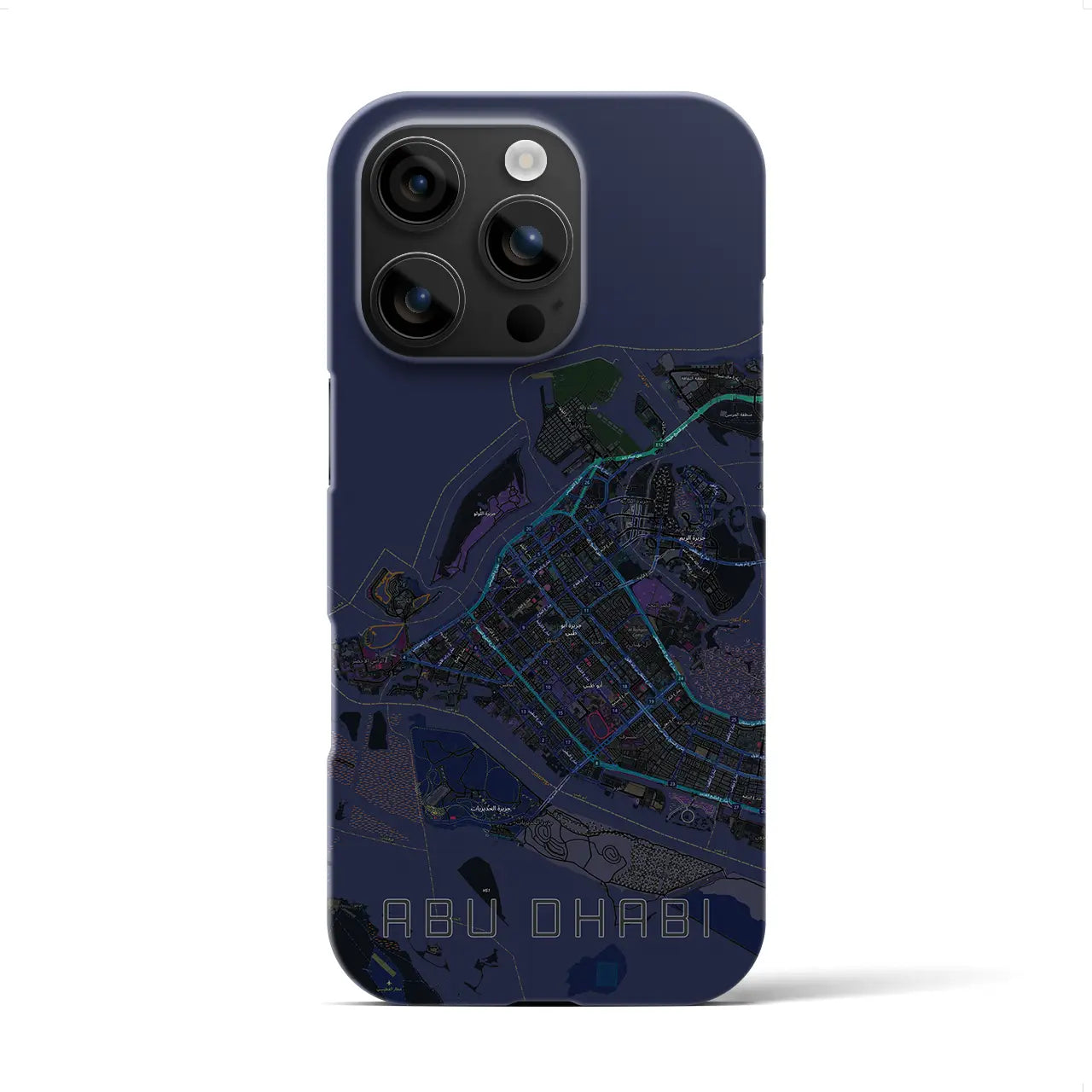 【アブダビ(アラブ首長国連邦)】地図柄iPhoneケース(バックカバータイプ)