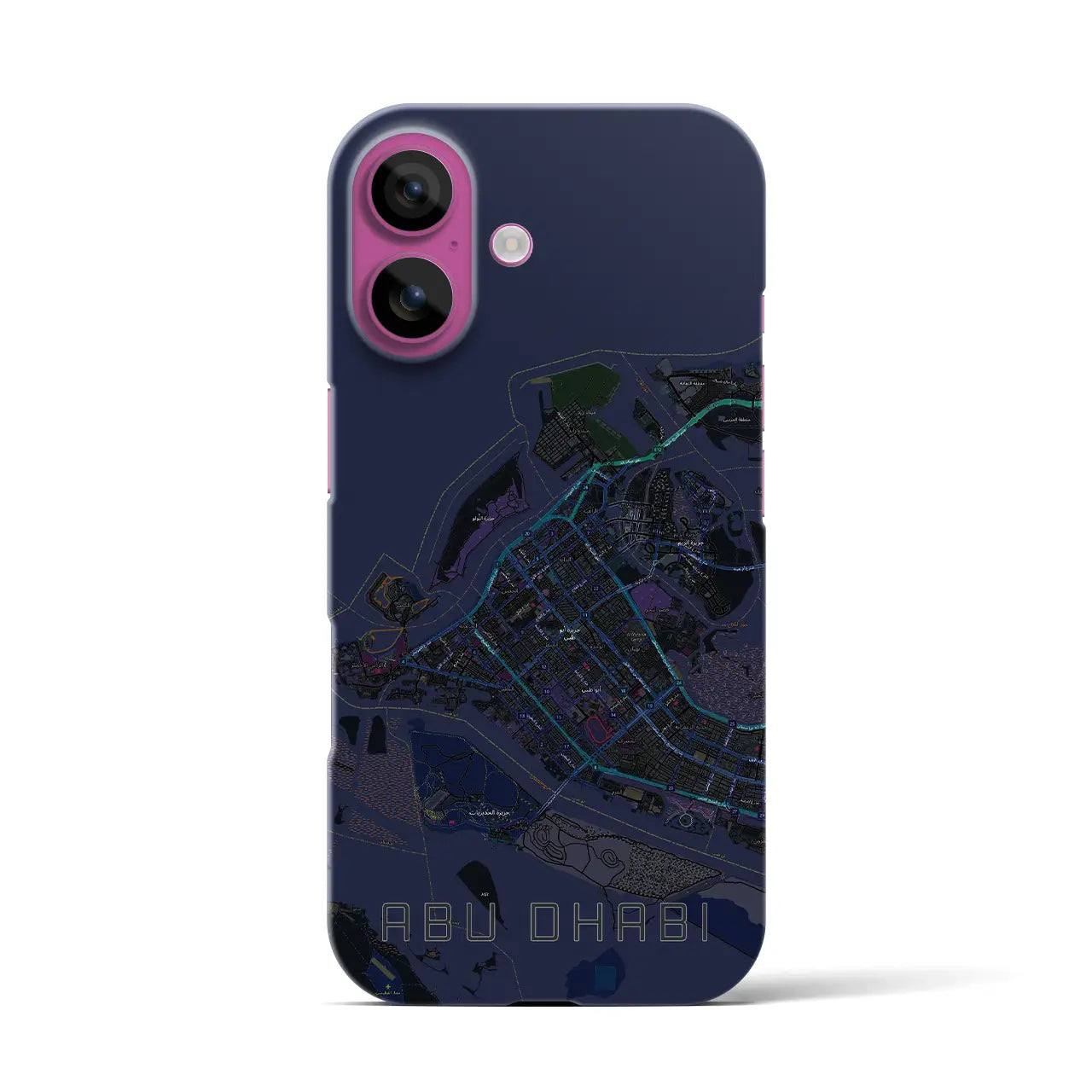 【アブダビ(アラブ首長国連邦)】地図柄iPhoneケース(バックカバータイプ)