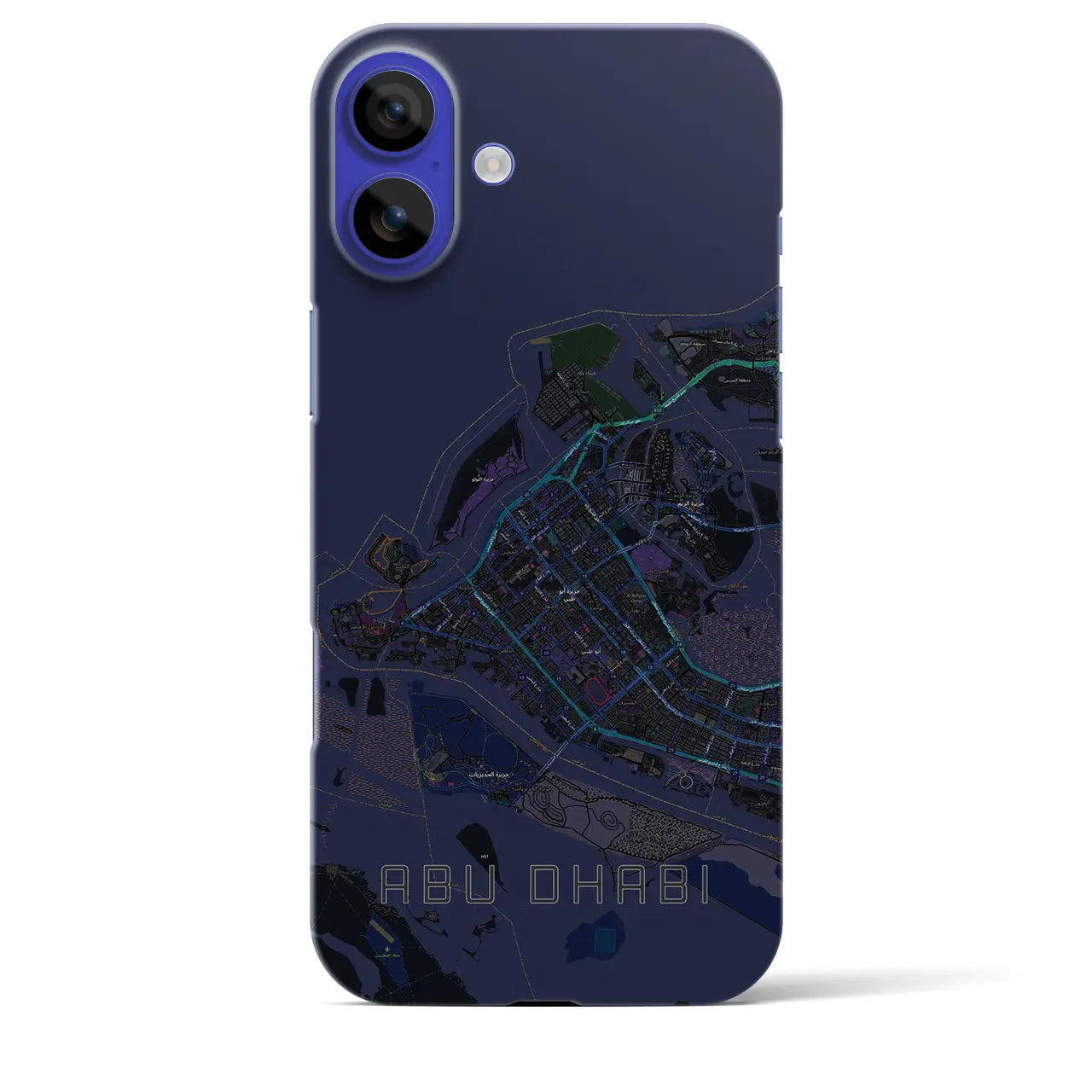 【アブダビ(アラブ首長国連邦)】地図柄iPhoneケース(バックカバータイプ)