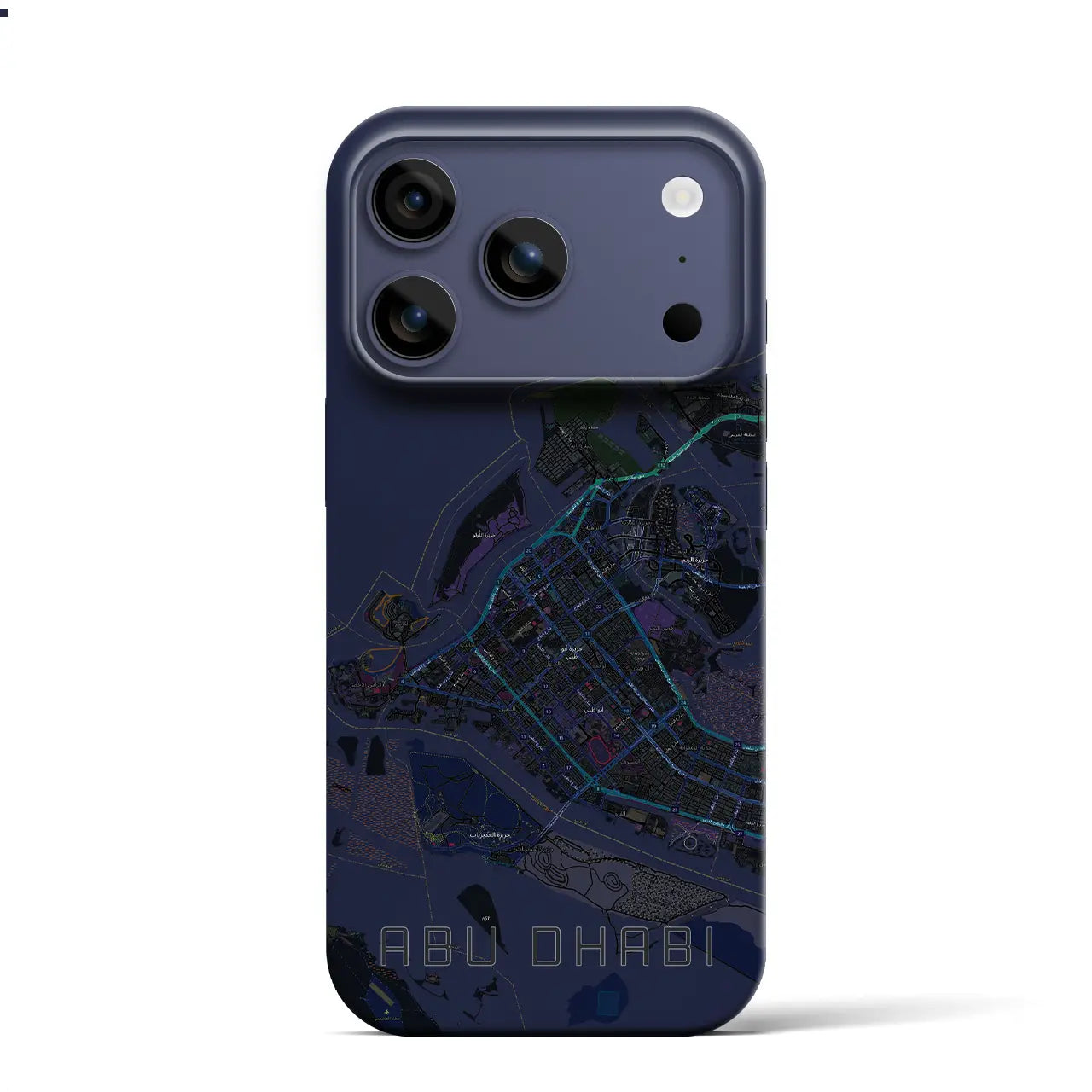 【アブダビ(アラブ首長国連邦)】地図柄iPhoneケース(バックカバータイプ)