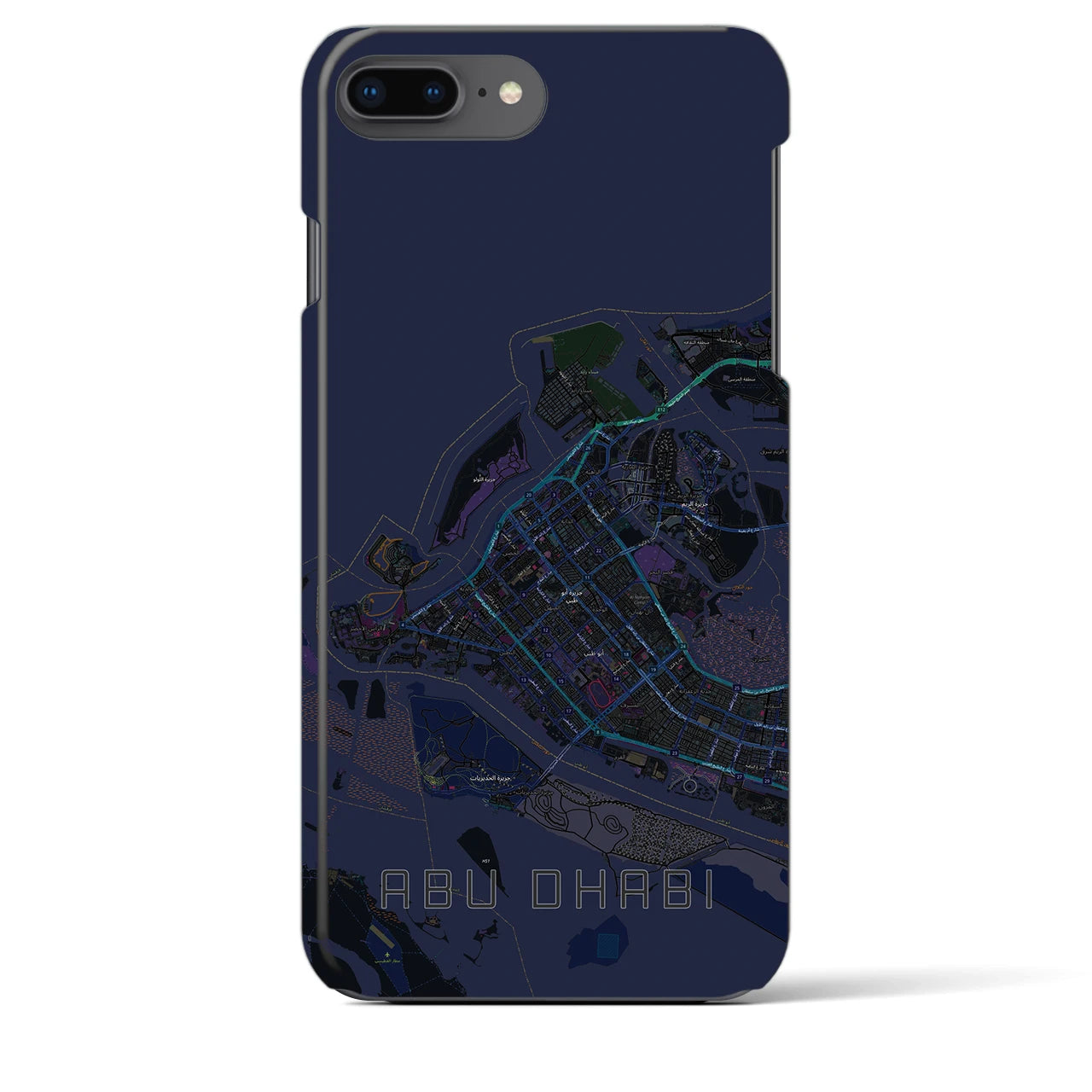 【アブダビ(アラブ首長国連邦)】地図柄iPhoneケース(バックカバータイプ)