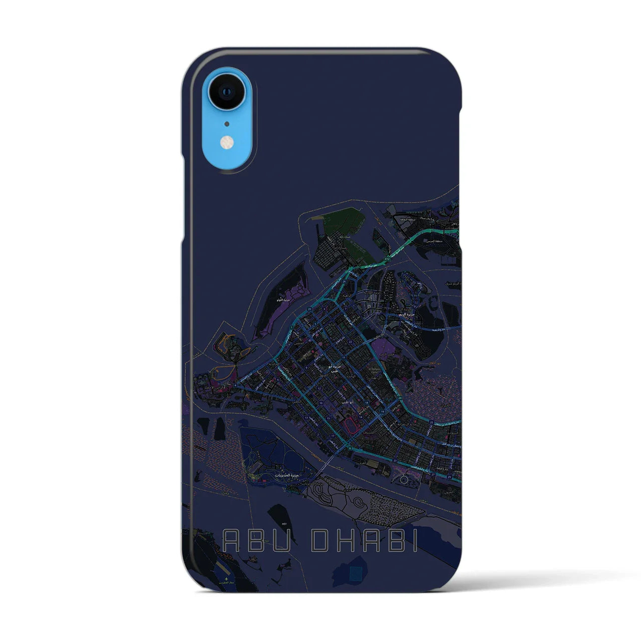 【アブダビ(アラブ首長国連邦)】地図柄iPhoneケース(バックカバータイプ)