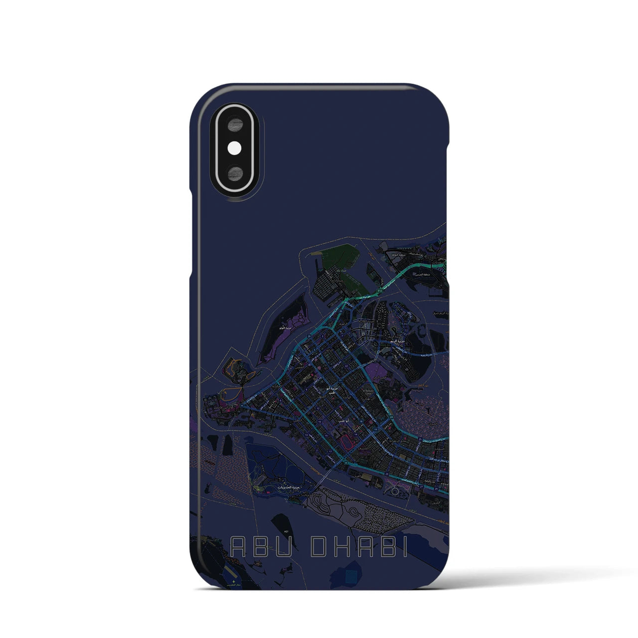 【アブダビ(アラブ首長国連邦)】地図柄iPhoneケース(バックカバータイプ)