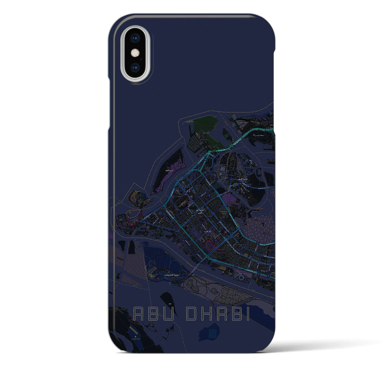 【アブダビ(アラブ首長国連邦)】地図柄iPhoneケース(バックカバータイプ)