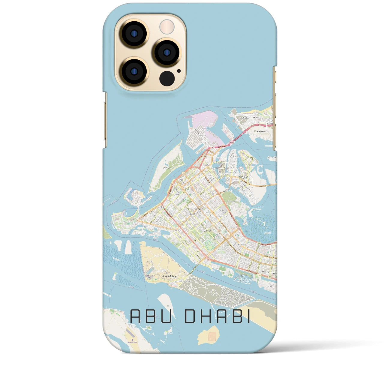 【アブダビ(アラブ首長国連邦)】地図柄iPhoneケース(バックカバータイプ)