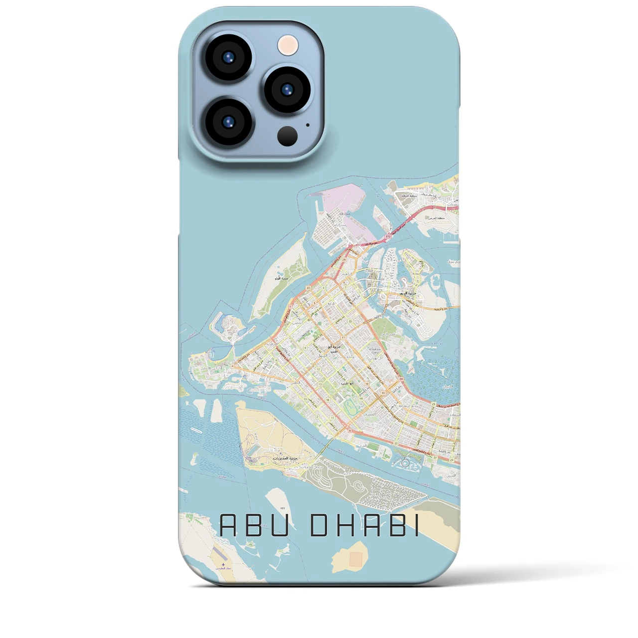 【アブダビ(アラブ首長国連邦)】地図柄iPhoneケース(バックカバータイプ)