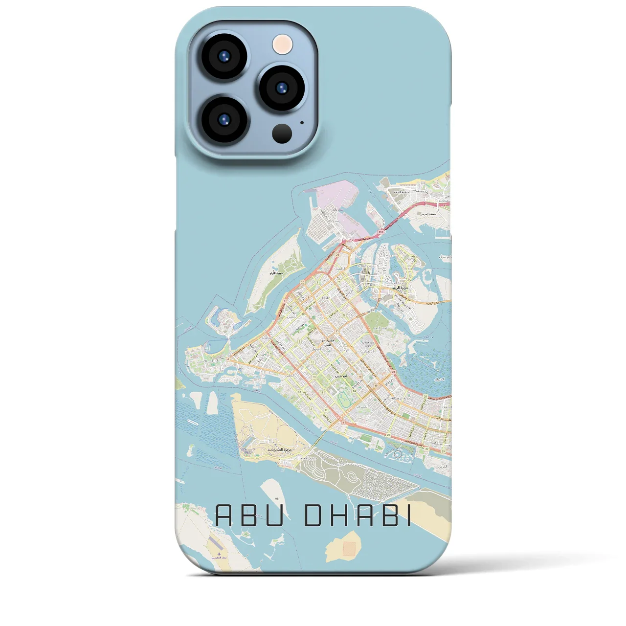【アブダビ(アラブ首長国連邦)】地図柄iPhoneケース(バックカバータイプ)