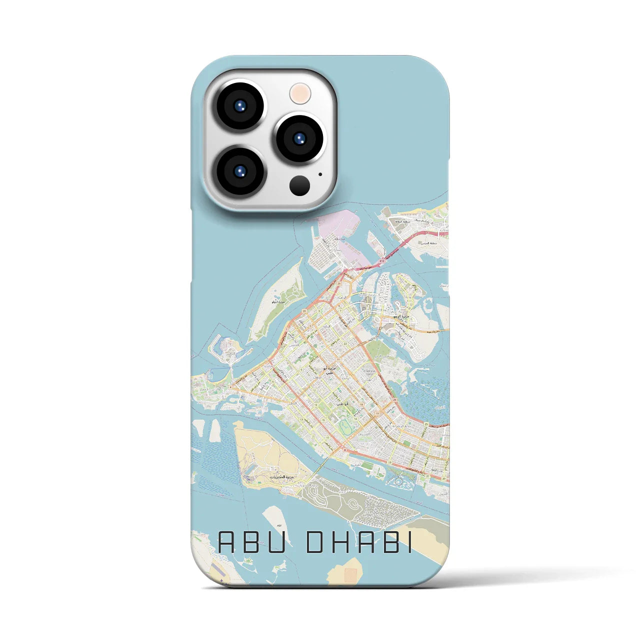【アブダビ(アラブ首長国連邦)】地図柄iPhoneケース(バックカバータイプ)