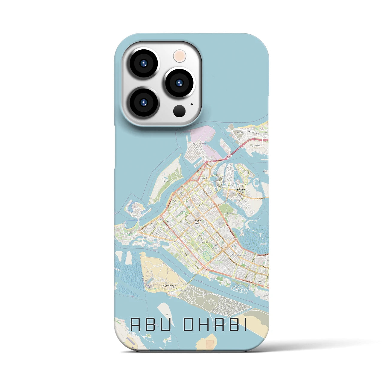 【アブダビ(アラブ首長国連邦)】地図柄iPhoneケース(バックカバータイプ)