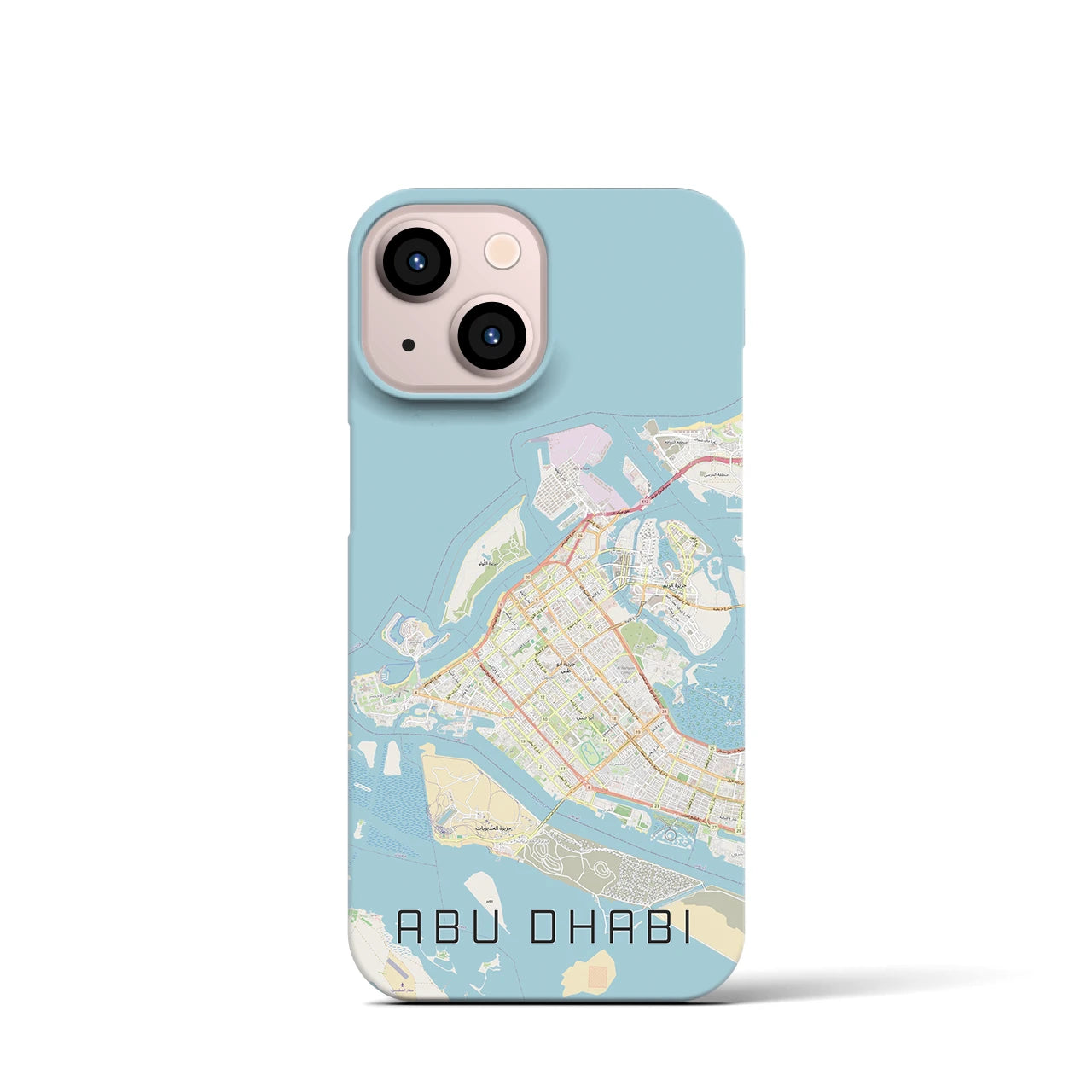 【アブダビ(アラブ首長国連邦)】地図柄iPhoneケース(バックカバータイプ)