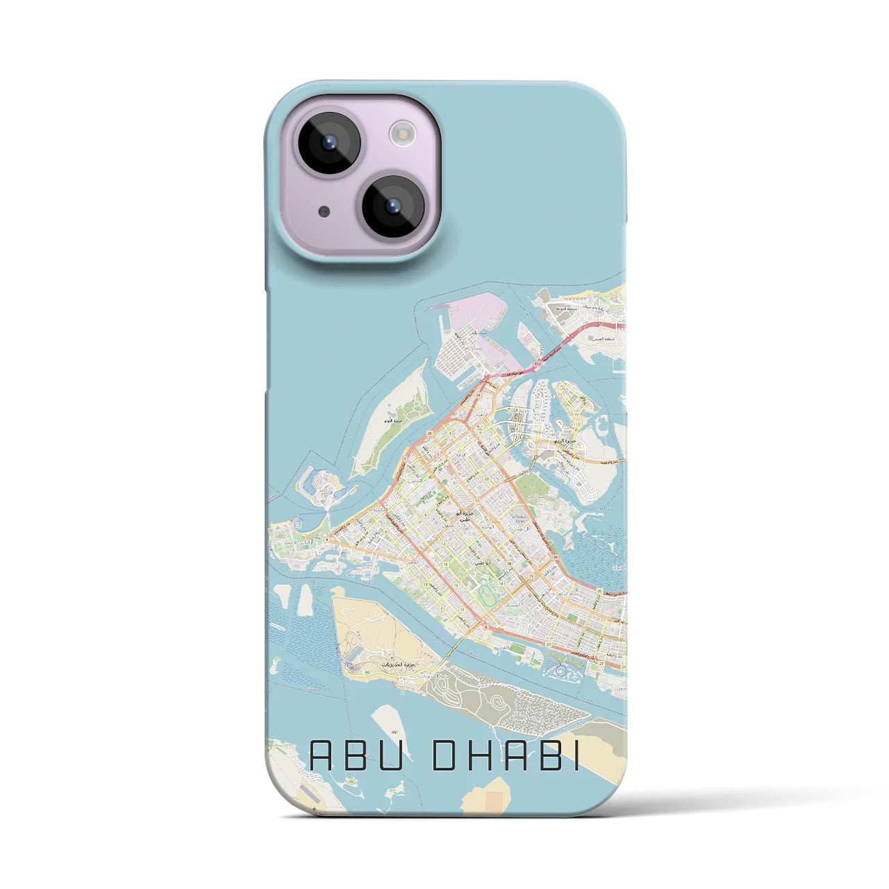 【アブダビ(アラブ首長国連邦)】地図柄iPhoneケース(バックカバータイプ)