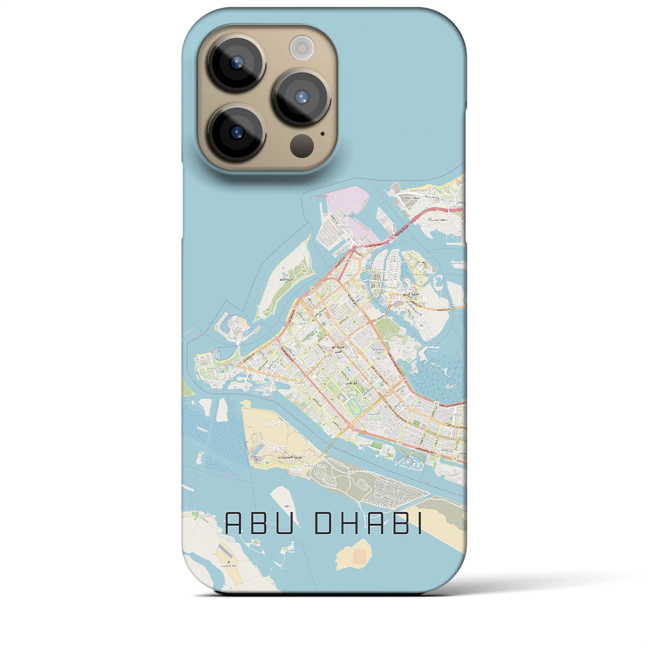 【アブダビ(アラブ首長国連邦)】地図柄iPhoneケース(バックカバータイプ)