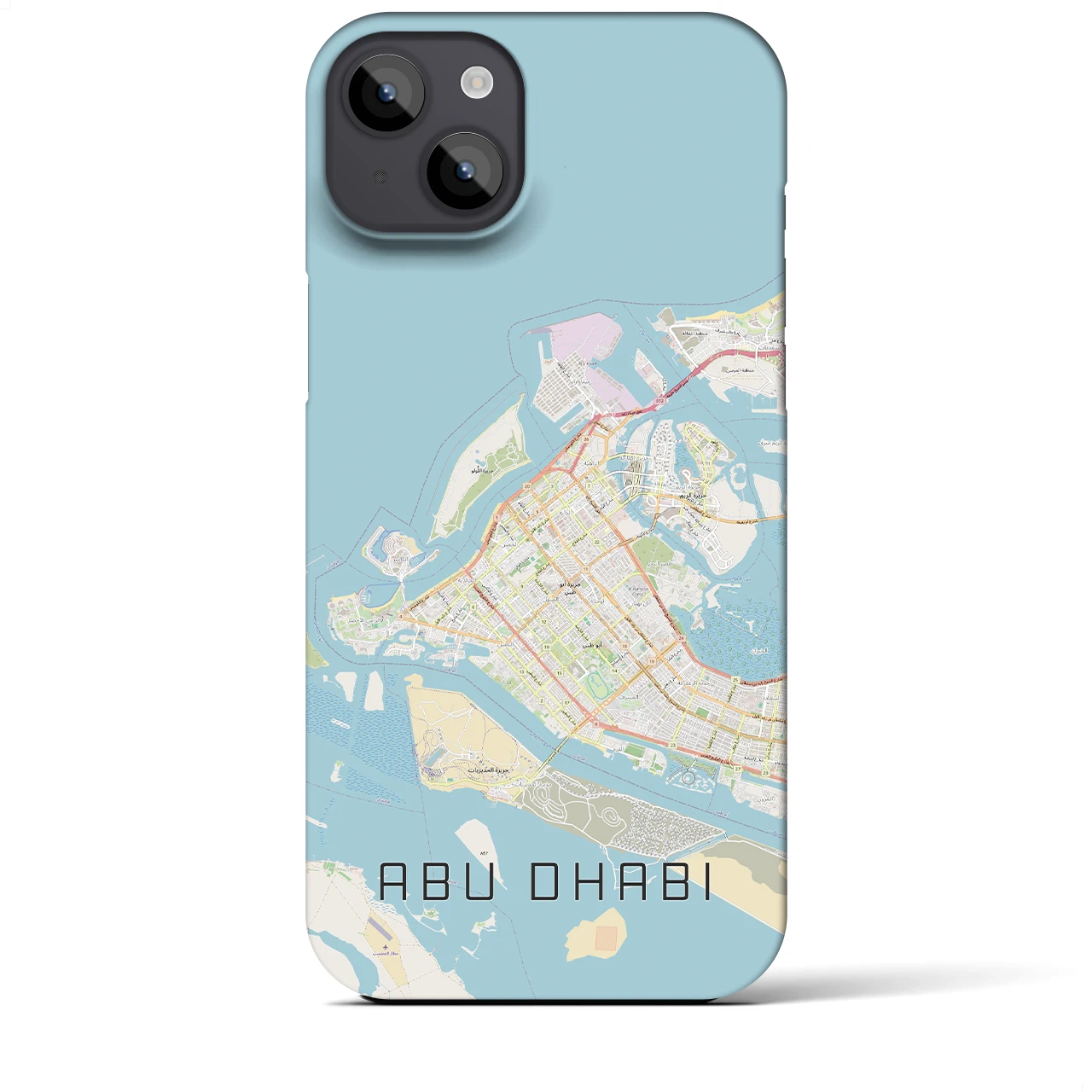 【アブダビ(アラブ首長国連邦)】地図柄iPhoneケース(バックカバータイプ)