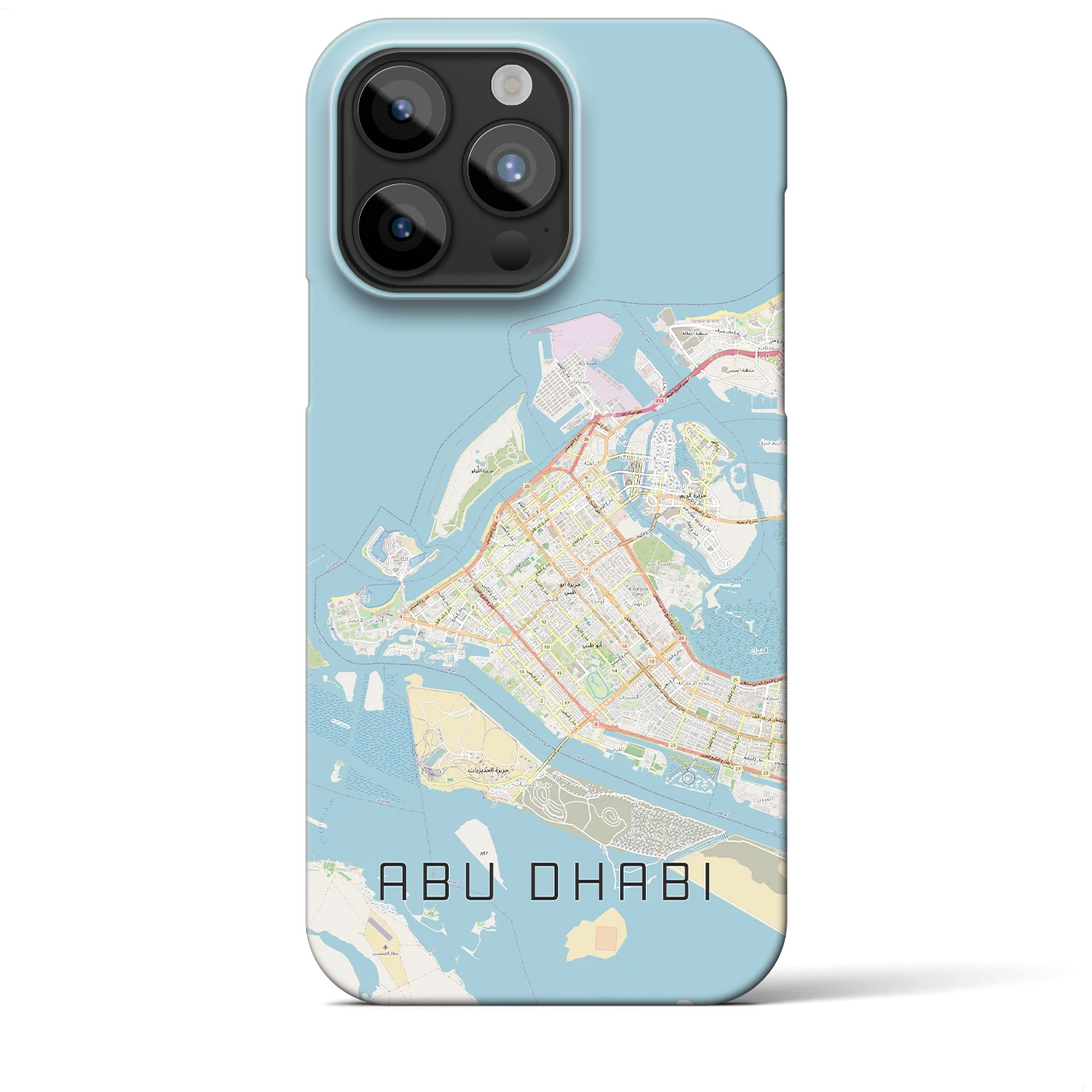 【アブダビ(アラブ首長国連邦)】地図柄iPhoneケース(バックカバータイプ)
