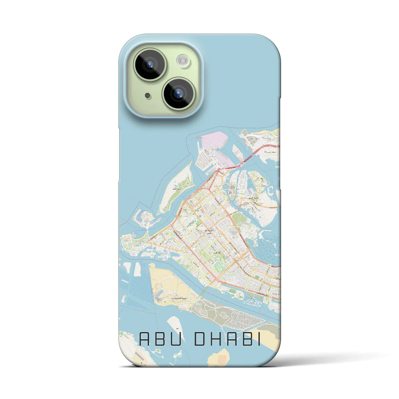 【アブダビ(アラブ首長国連邦)】地図柄iPhoneケース(バックカバータイプ)