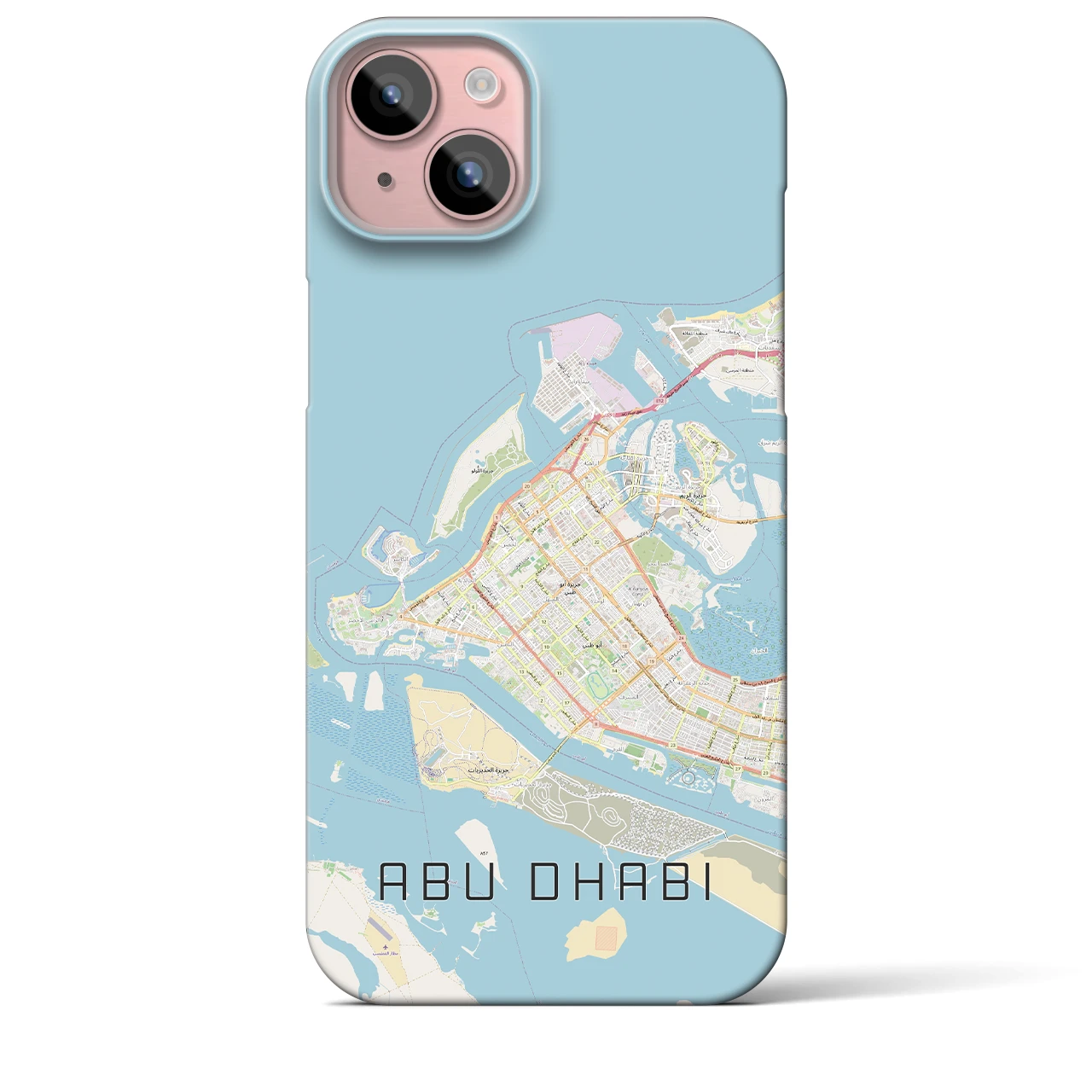 【アブダビ(アラブ首長国連邦)】地図柄iPhoneケース(バックカバータイプ)