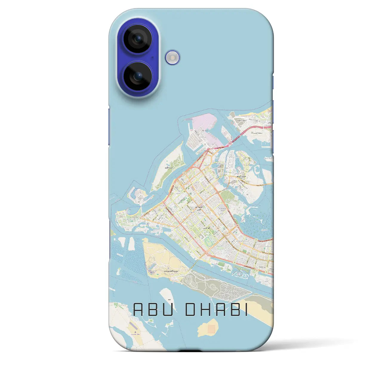 【アブダビ(アラブ首長国連邦)】地図柄iPhoneケース(バックカバータイプ)ブラック・iPhone 16 Pro Max 用