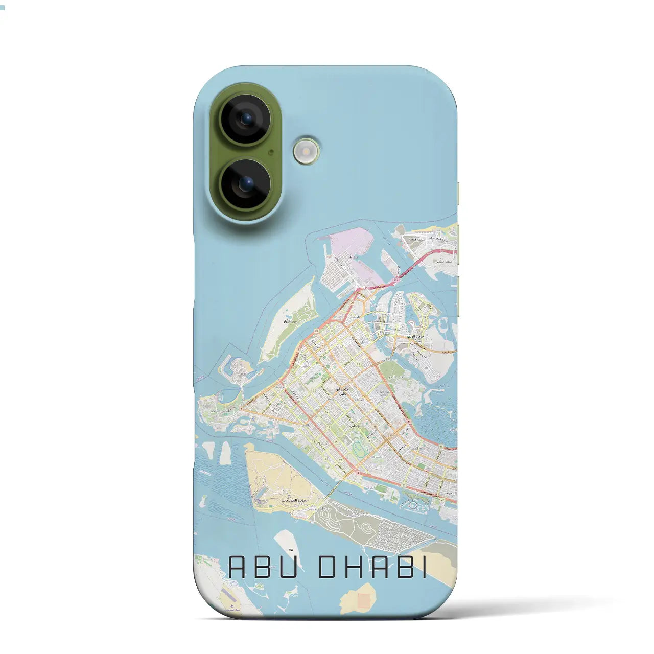 【アブダビ(アラブ首長国連邦)】地図柄iPhoneケース(バックカバータイプ)ブラック・iPhone 17 Pro Max 用