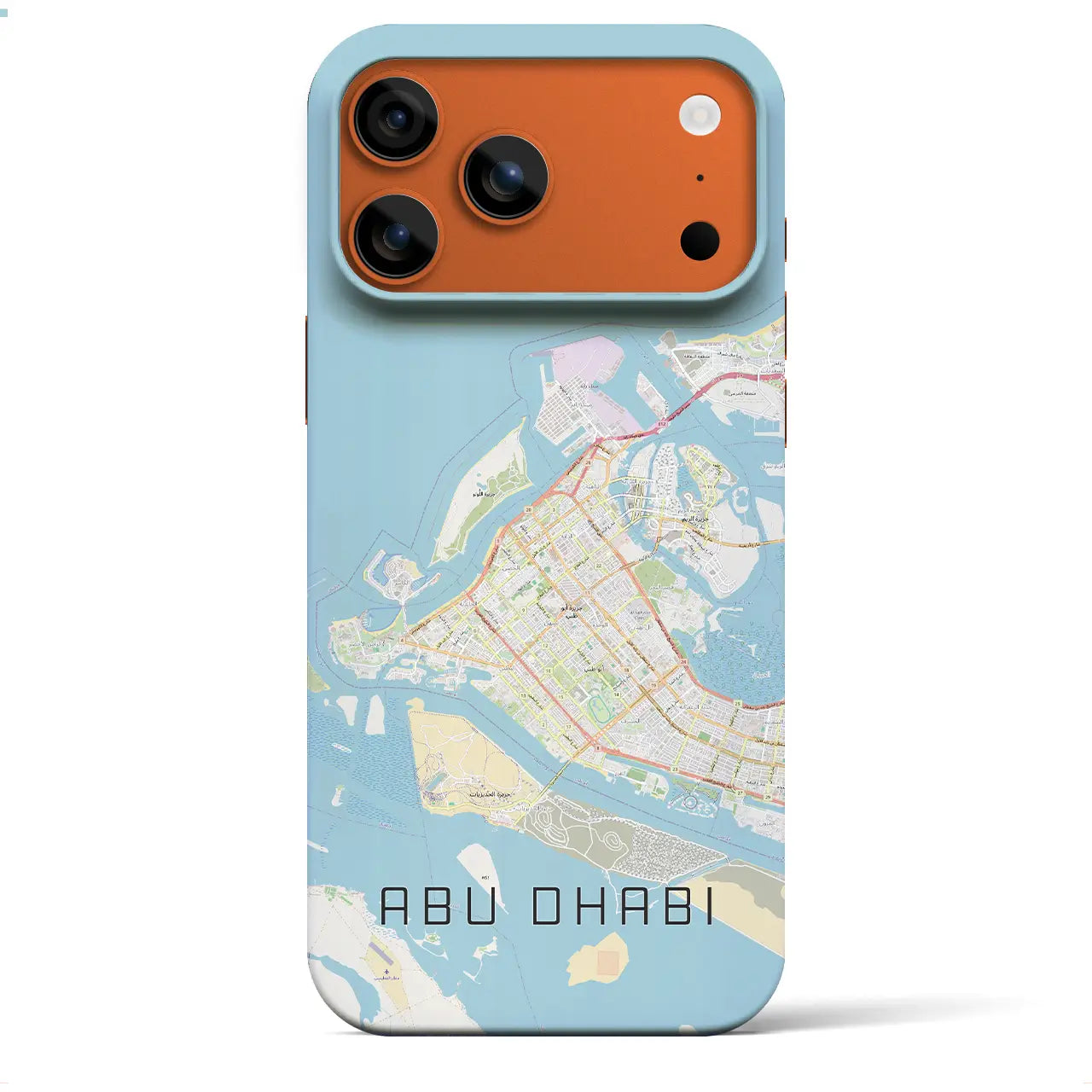 【アブダビ(アラブ首長国連邦)】地図柄iPhoneケース(バックカバータイプ)