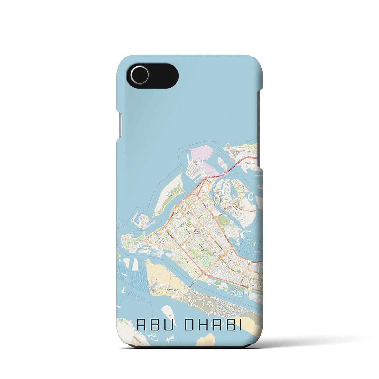 【アブダビ(アラブ首長国連邦)】地図柄iPhoneケース(バックカバータイプ)