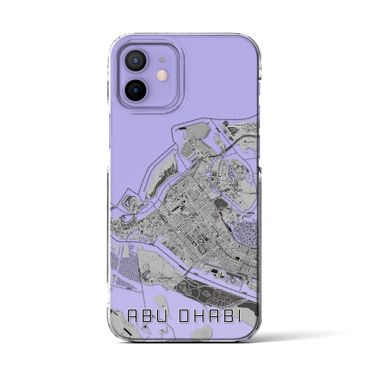 【アブダビ(アラブ首長国連邦)】地図柄iPhoneケース(クリアタイプ)