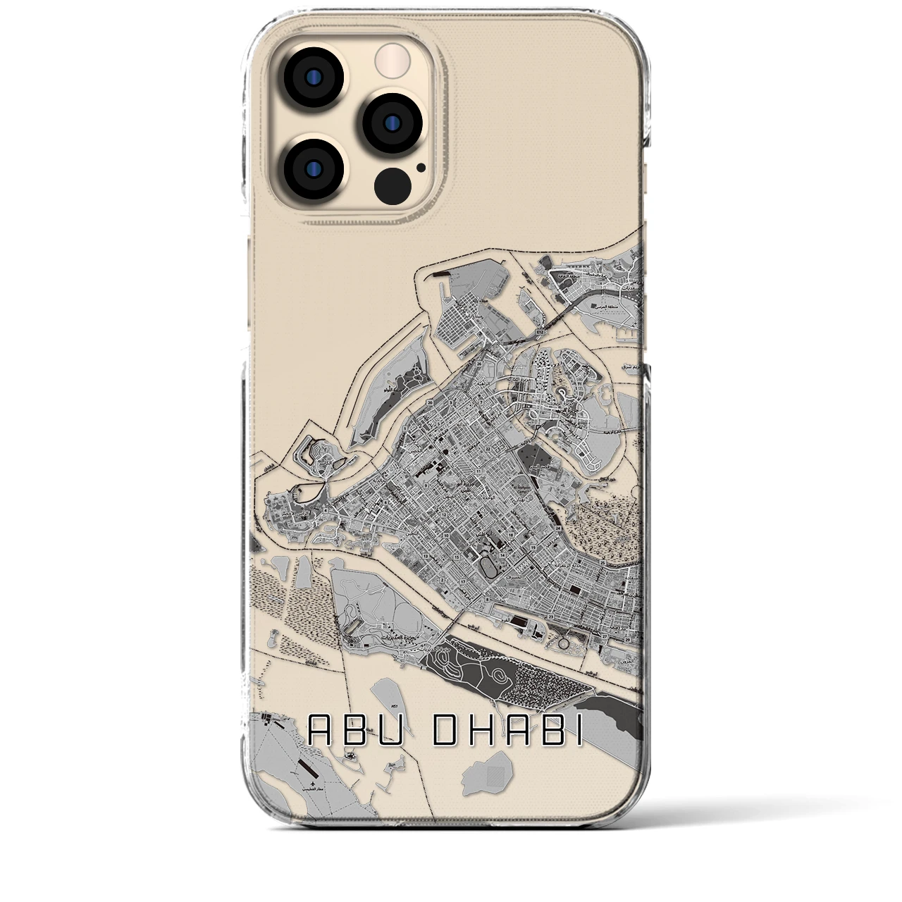 【アブダビ(アラブ首長国連邦)】地図柄iPhoneケース(クリアタイプ)