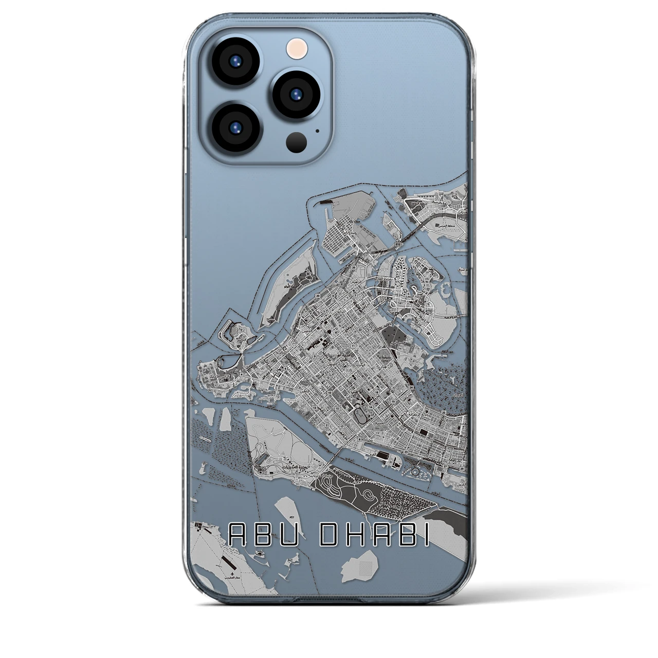 【アブダビ(アラブ首長国連邦)】地図柄iPhoneケース(クリアタイプ)