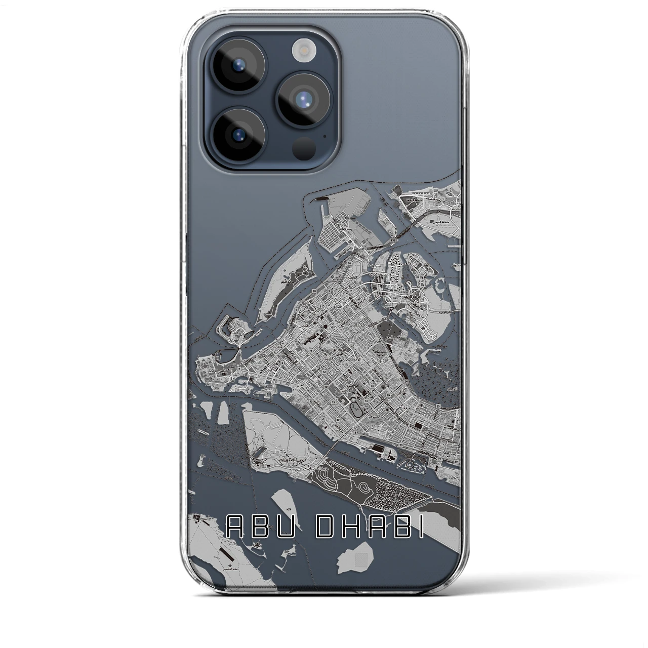 【アブダビ(アラブ首長国連邦)】地図柄iPhoneケース(クリアタイプ)