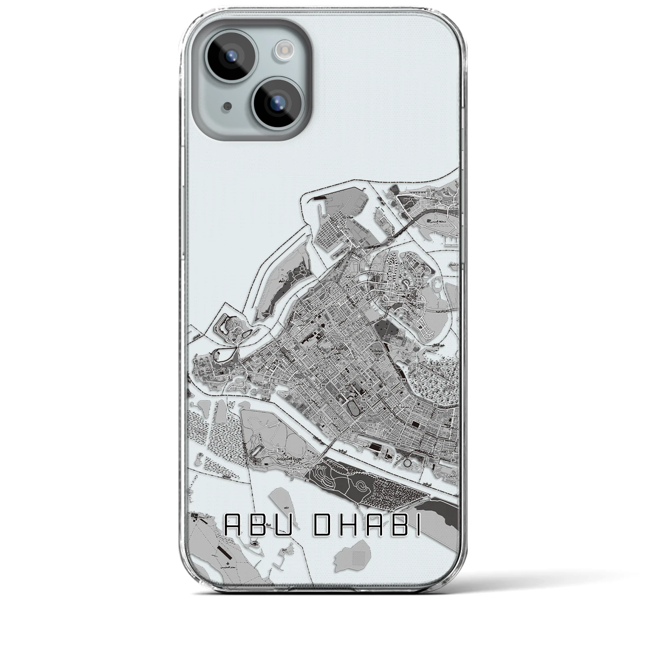 【アブダビ(アラブ首長国連邦)】地図柄iPhoneケース(クリアタイプ)