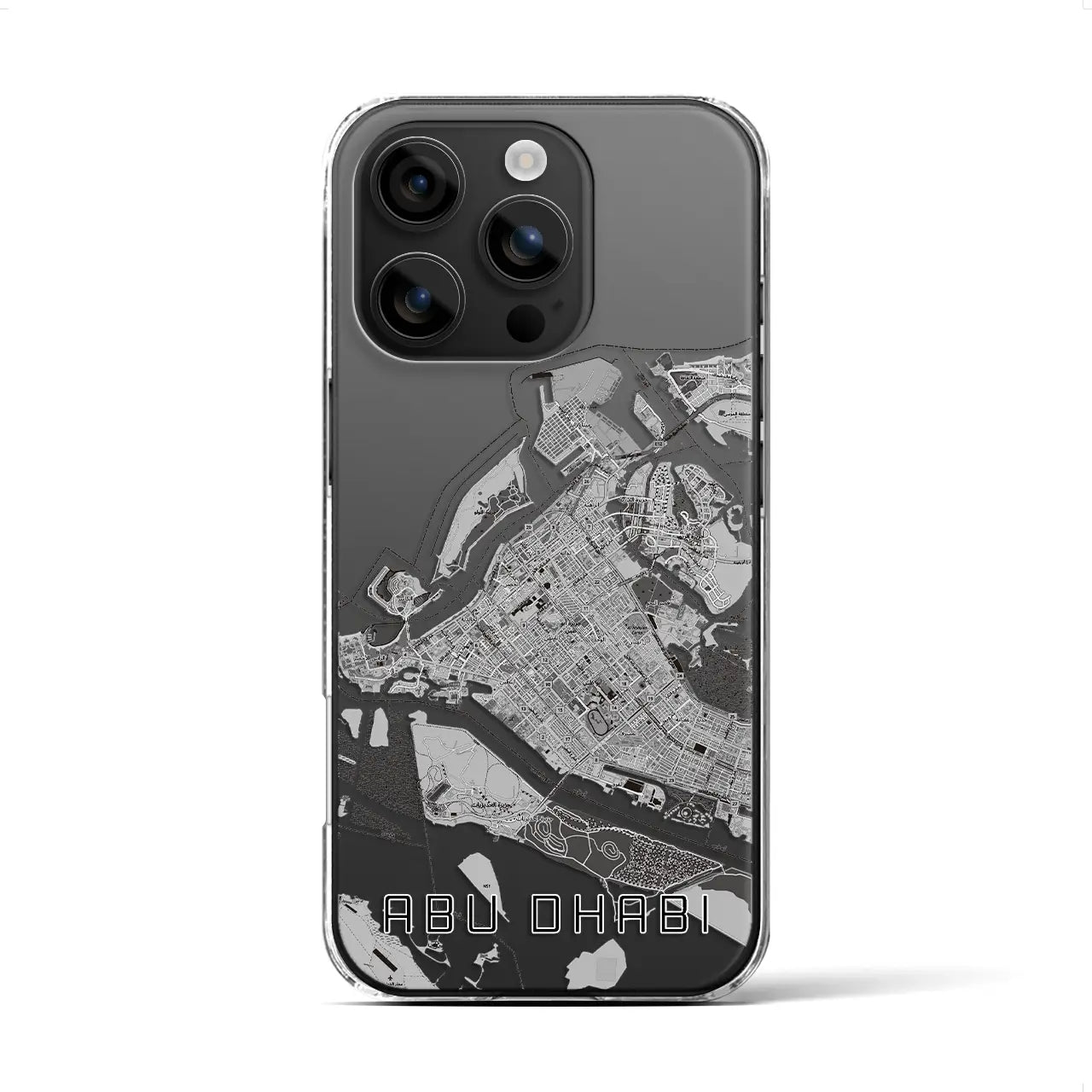 【アブダビ(アラブ首長国連邦)】地図柄iPhoneケース(クリアタイプ)