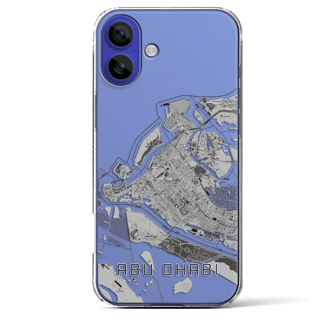【アブダビ(アラブ首長国連邦)】地図柄iPhoneケース(クリアタイプ)モノトーン・iPhone 16 Pro Max 用