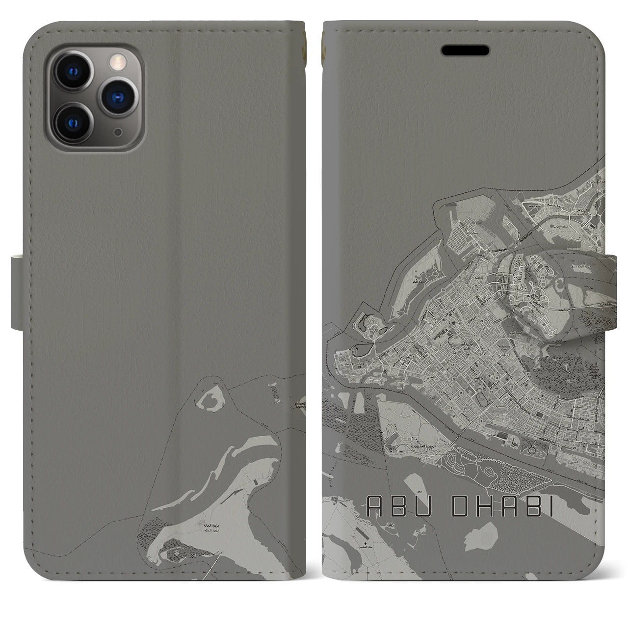 【アブダビ(アラブ首長国連邦)】地図柄iPhoneケース(手帳タイプ)